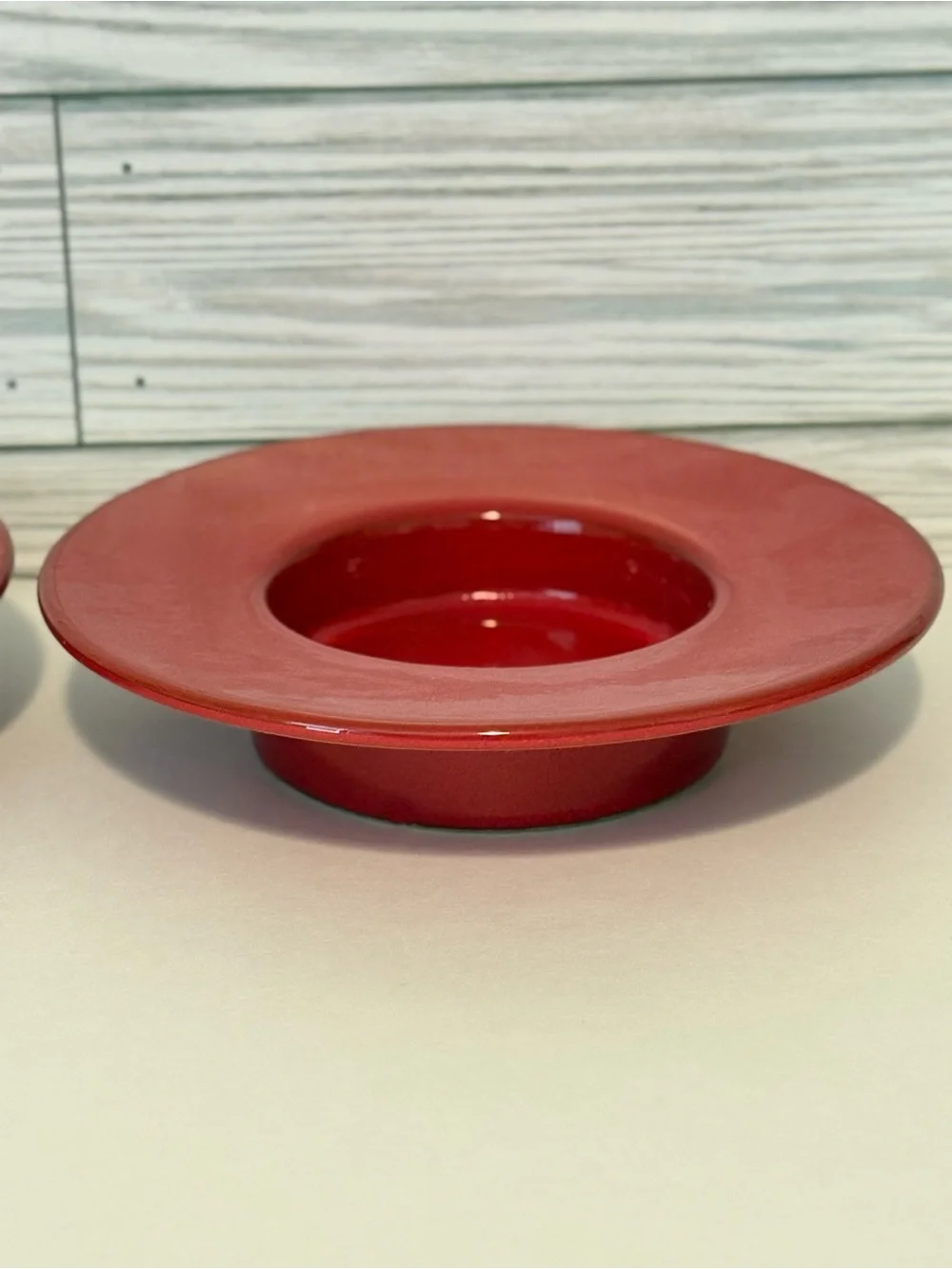 Vintage Mamma Ro Red Candleholders Pair Italian Glazed Terracotta Pottery 1
